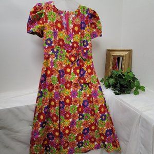 Vintage handmade floral 70s dress